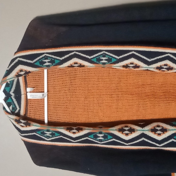 Pink Owl Navy w Aztec Style Patterned Sweater Size M - Picture 3 of 8